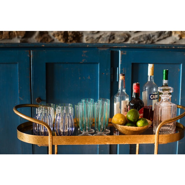 VIETRI VIETRI Nuovo Stripe White Stemless Wine Glass For Sale - Image 4 of 9