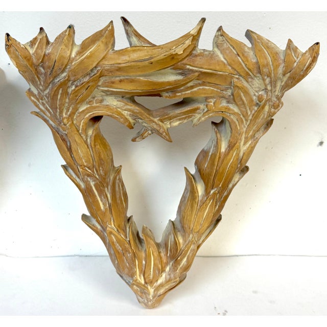 Pair of Serge Roche–Style Palmette Wall Brackets / Shelves For Sale - Image 12 of 18