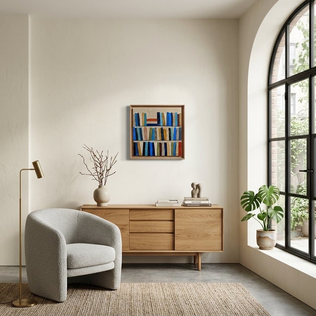 Eloge a La Lecture, Abstract Library, Contemporary, Framed by Sophie Dumont For Sale - Image 9 of 9