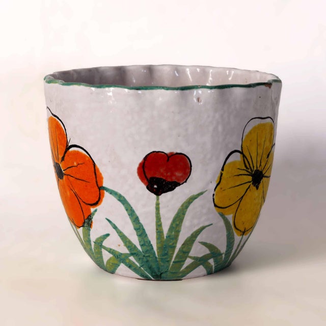 White Italian Vintage Flower Pot For Sale - Image 8 of 8