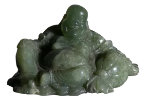 Buddha Statuette in Green Jade, 1950s