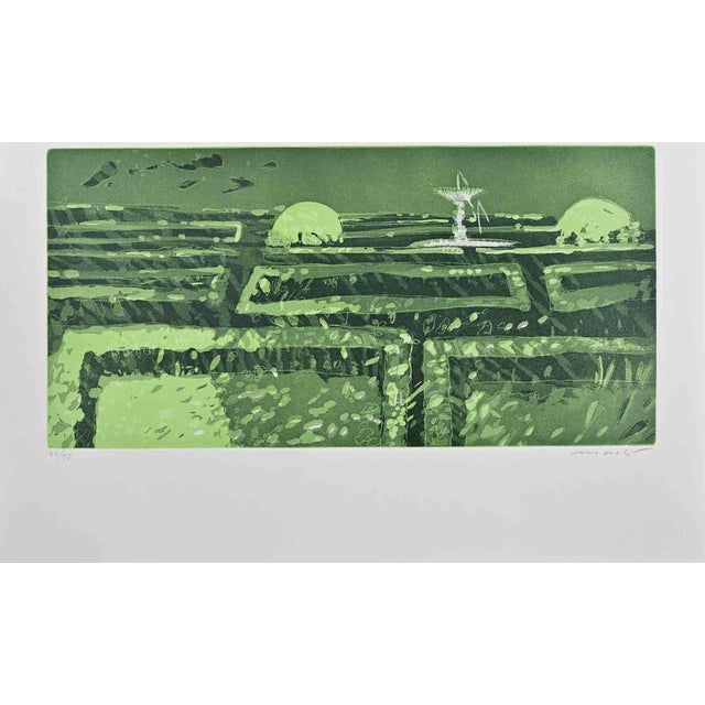 Etching and aquatint realized by Edolo Masci. Hand signed and numbered in pencil. Edition of 90. Excellent condition. This...