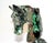Natural Emerald Gemstone Horse Bust Sculpture Hand Carved Cherry Blossom For Sale - Image 13 of 13