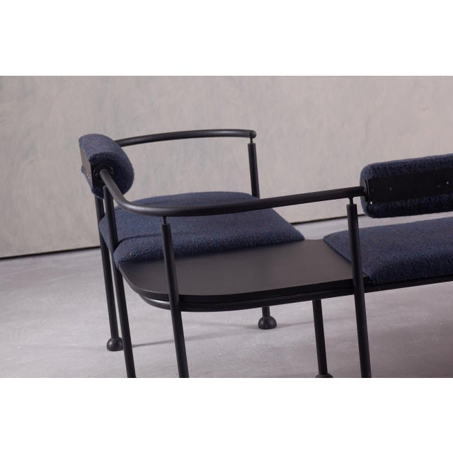 Vintage Steel and Fabric Bench, Italy, 1990s For Sale - Image 9 of 16