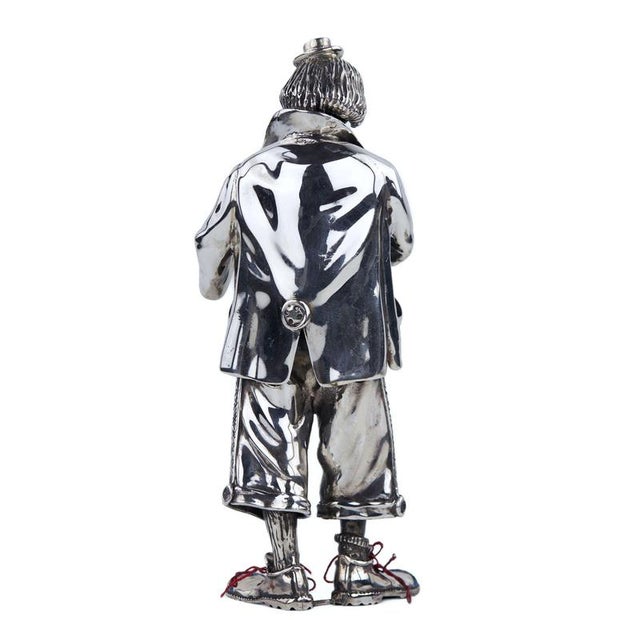 Metal Silver Clown Figurine by Vittorio Ancini Italy, Arezzo, Late 20th Century For Sale - Image 7 of 10