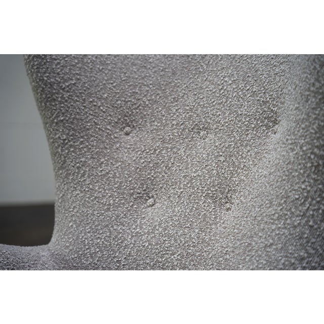 Vintage Wingback Chair in Bouclé Fabric from Mogens Lassen, Denmark, 1950s For Sale - Image 11 of 12