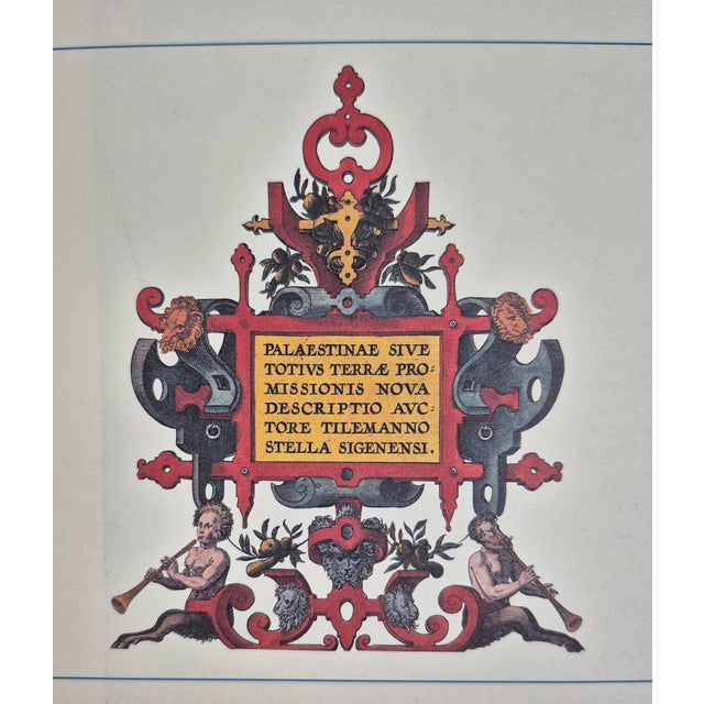 Scarlet Holy Lands Map Latin Cartography Ortelius Rand McNally 1994 Reproduction For Sale - Image 8 of 12