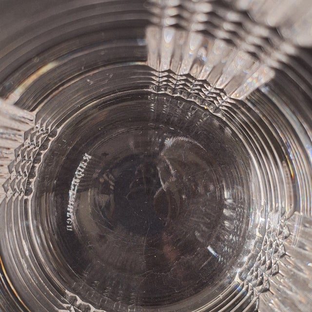 Late 20th Century Ralph Lauren Glen Plaid Set of 2 Crystal High Ball Glasses Signed on Bottom 6.25" Tall For Sale - Image 9 of 9