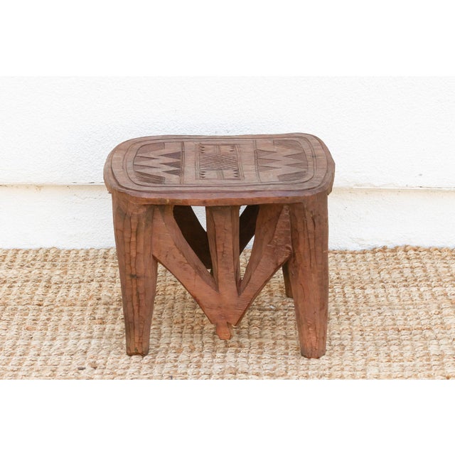 Tribal Tribal Geometric African Stool For Sale - Image 3 of 8