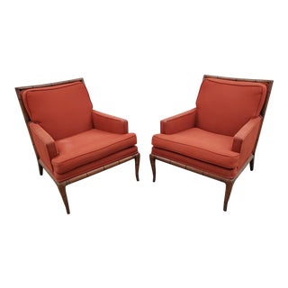 Widdicomb Robsjohn Gibbings Style Faux Bamboo Lounge Chairs - a Pair For Sale