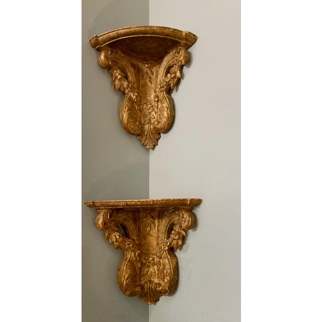 19th Century Vintage Gilt Corner Brackets- a Pair For Sale In Dallas - Image 6 of 7