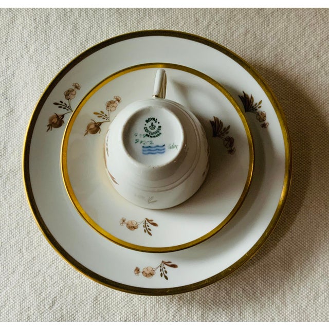1960s Royal Copenhagen Brown Rose Breakfast Set For Sale - Image 11 of 18