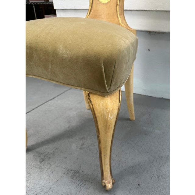 Venetian Rococo Style Painted and Gilded Side Chair For Sale - Image 4 of 15