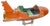 Orange and Green Carousel Plane, 1960s For Sale