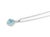 Late 20th Century 14k White Gold Blue Topaz Diamond Pendant Necklace For Sale - Image 5 of 8