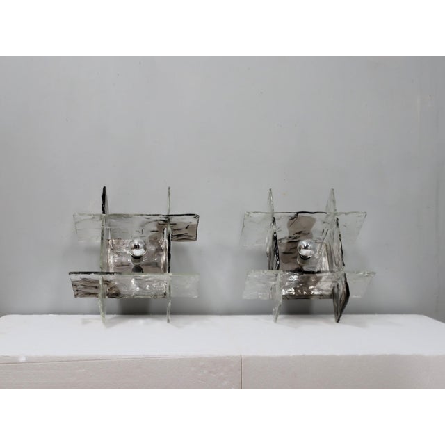 Murano Glass Sconces from Mazzega, 1960s, Set of 2 For Sale - Image 6 of 16
