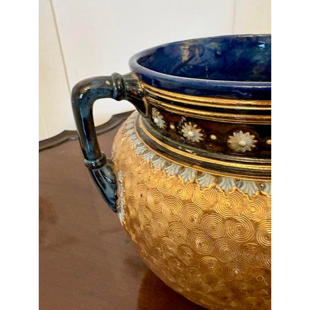 Late 19th Century Antique Slaterware Planter from Royal Doulton, 1880s For Sale - Image 5 of 7