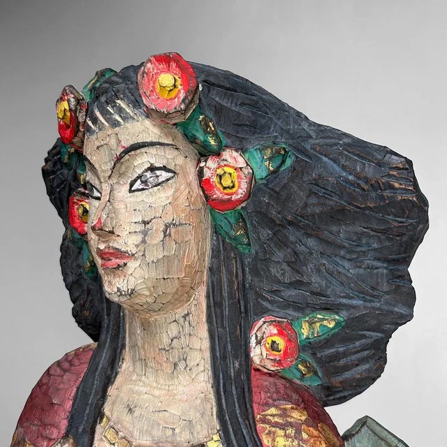 Vintage Exotic Wooden Figure, 1950s For Sale - Image 13 of 18