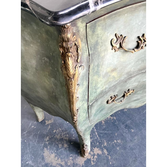 Late 20th Century Vintage Regency Gilt Tipped Bombe Chest For Sale - Image 5 of 12