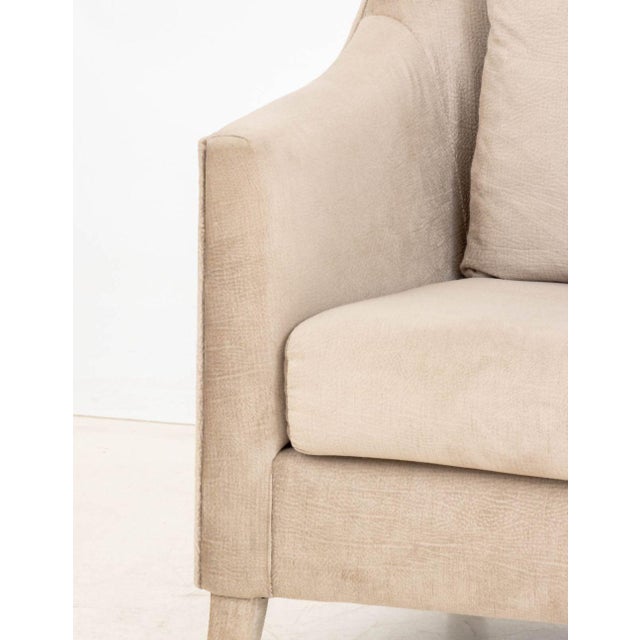 Contemporary Brabbu "Como" Gray Velvet Upholstered Armchair For Sale - Image 3 of 8