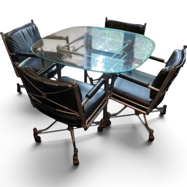 Stunning Vintage 1970 Mid-Century Tempo Industries 5-Piece Dinette / Game Table Set Bring an instant touch of 1970s Space...