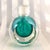 Contemporary Teal Green Cased in Clear Art Glass Perfume Bottle For Sale - Image 3 of 7