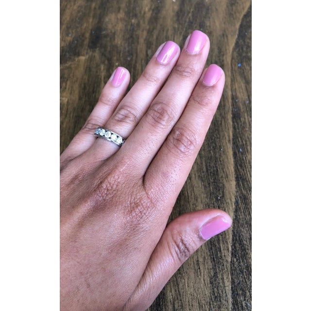 Early 21st Century 1.25 Carat Round Cut Diamond 14 Karat White Gold Band, Size 7 For Sale - Image 5 of 6