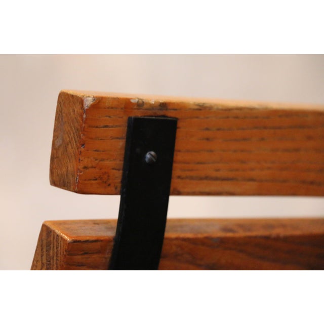 Set of Six Mid-Century Modern Oak & Steel Bar Stools, 1960s For Sale - Image 15 of 18