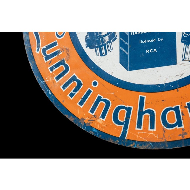 Vintage Cunningham Tubes Double-Sided Litho Flange Sign For Sale - Image 10 of 12