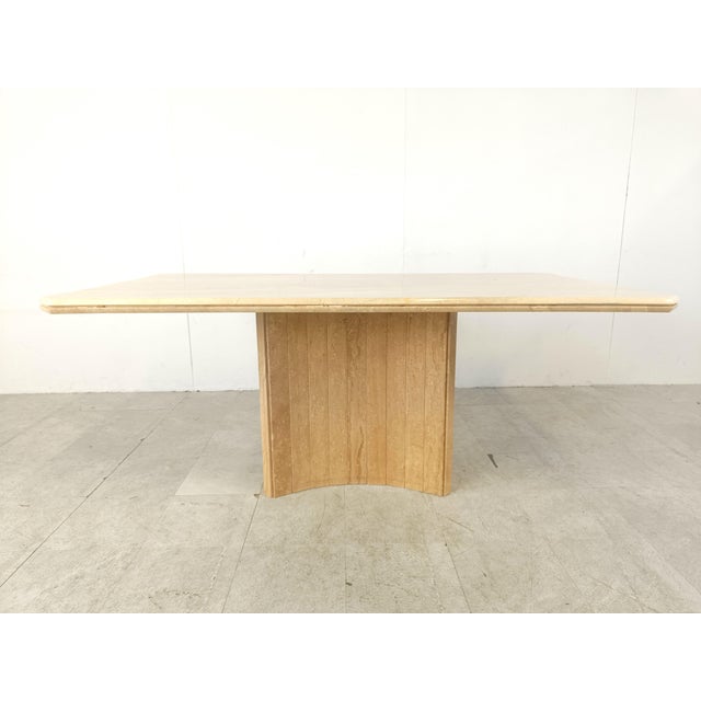 Mid-Century Modern Vintage Travertine Dining Table, 1970s For Sale - Image 3 of 11
