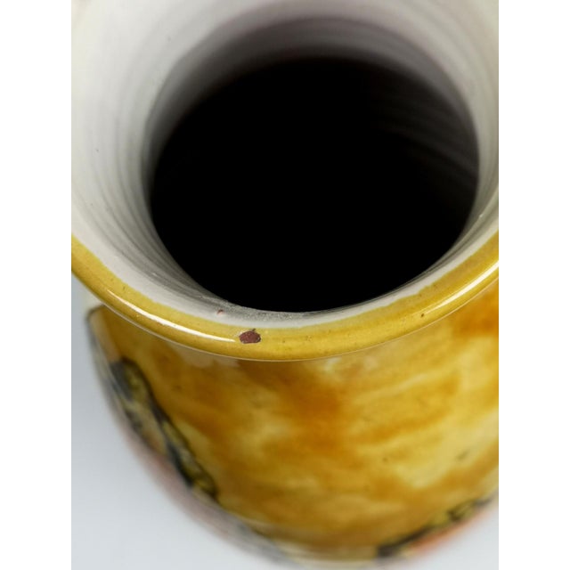 Goldenrod Large Glazed Ceramic Floor Vase, 1970s For Sale - Image 8 of 10
