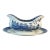 Antique English Ridgway Porcelain Blue Willow Gravy Boat With Attached Underplate. For Sale