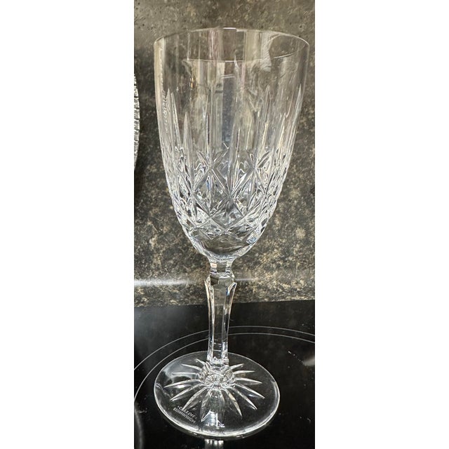 Edinburgh Crystal Mid 19th Century Edinburgh Crystal Ships Decanter With 6 Glasses and Silver Tray For Sale - Image 4 of 12