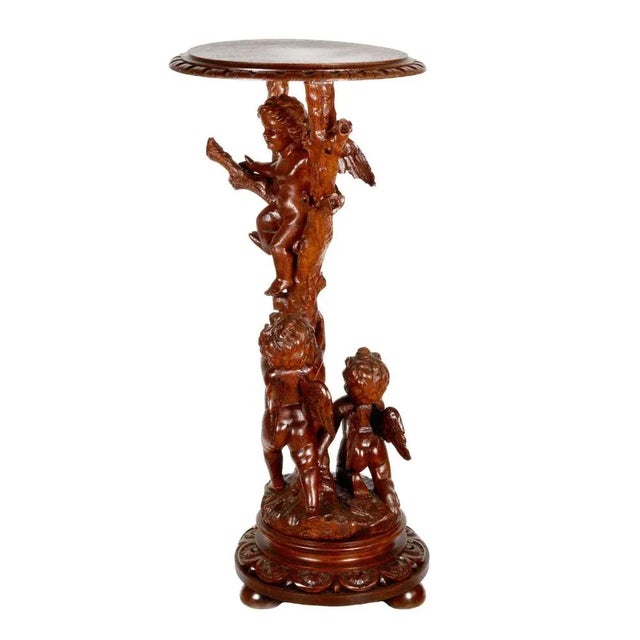 Wooden Console Table with Carved Cupids For Sale - Image 5 of 7