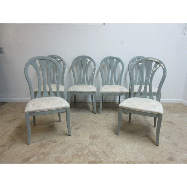 Vintage Lacquer Gunmetal Gray Century Furniture Dining Room Chairs - Set of 6 For Sale - Image 9 of 11