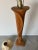 Yasha Heifetz Organic Biomorphic Carved Oak Sculptural Floor Lamp With Original Leather Shade For Sale - Image 10 of 12