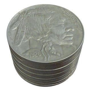 Vintage Oversized Buffalo Nickel Bank For Sale