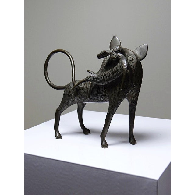 Bronze Lion or Hyena, Dahomey Cotonou, Benin, 1950s For Sale - Image 10 of 15