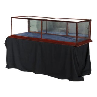 Lg Antique Chas Bodach Country Store Walnut & Glass Coiunter Top Display C1900 For Sale