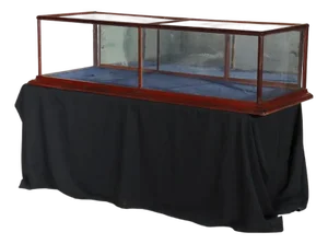 Lg Antique Chas Bodach Country Store Walnut & Glass Coiunter Top Display C1900