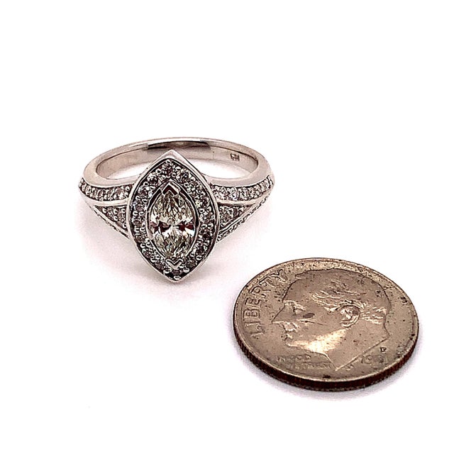 Diamond Ring Size 6.5 14k White Gold 0.45 TCW 4.88g Certified $5,950 120603 This is a Unique Custom Made Glamorous Piece...