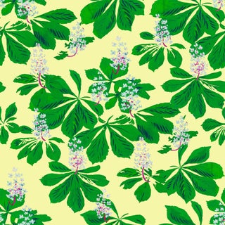 Sample - Blossoming Flowers Wallpaper by Paule Marrot in Yellow For Sale
