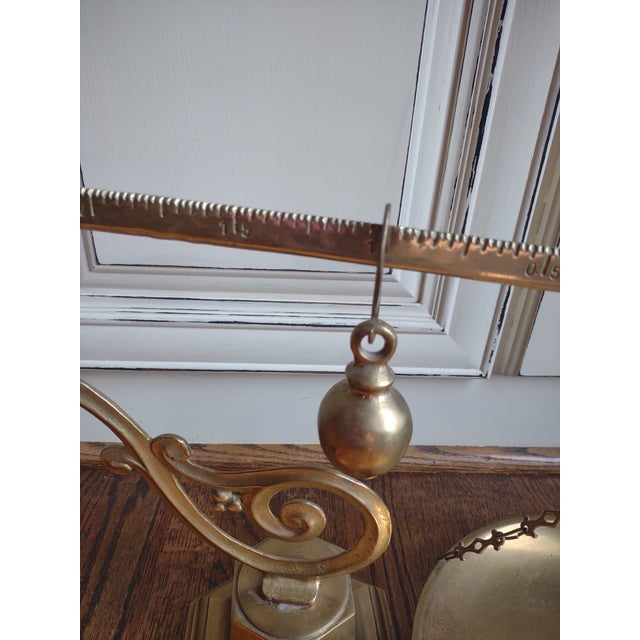 Brass Vintage Italian Brass Scale For Sale - Image 8 of 9