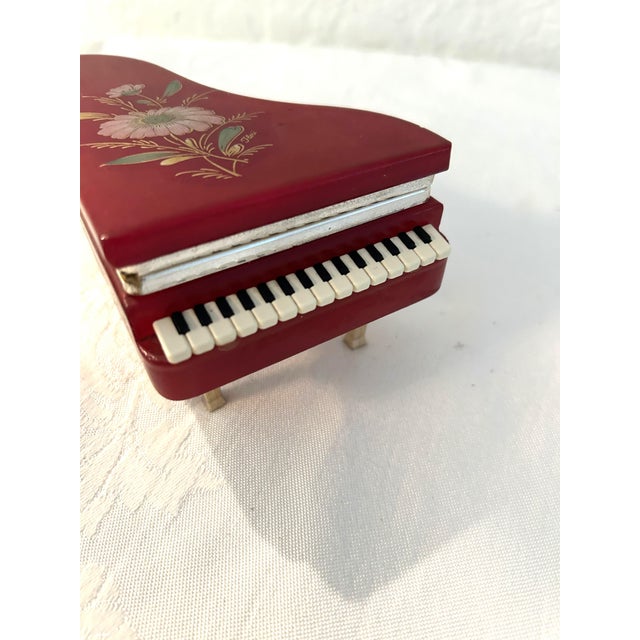 Mid-Century Ruby Red Alabaster Piano Trinket Box For Sale - Image 4 of 7