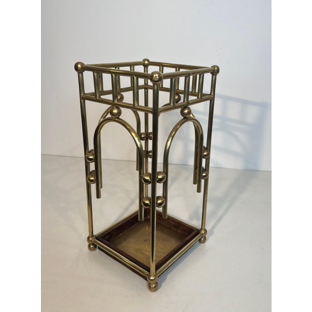 1900s The Modernist Brass Umbrella Stand in the Style of Joseph Hoffmann For Sale - Image 12 of 12