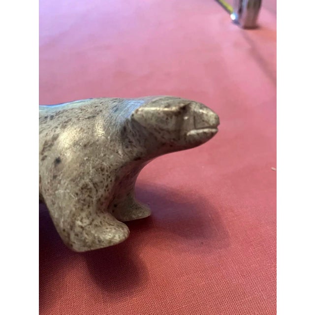 2000 - 2009 2000s Carved Soap Stone Bear by Ben Saclamana, Signed, Inuit, Alaska. Soapstone. For Sale - Image 5 of 8