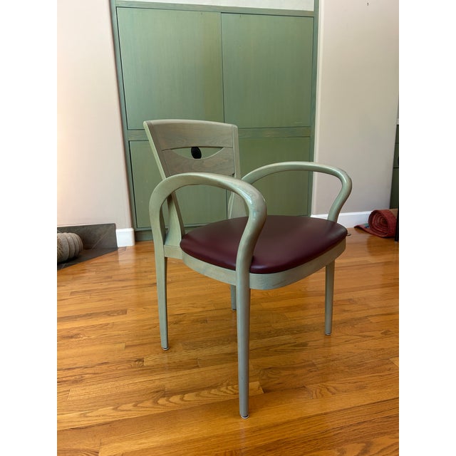 Wood Set of 6 DeTriana Dining Armchairs by Perry King & Santiago Miranda for Atelier International, Italy, 1993 For Sale - Image 7 of 16