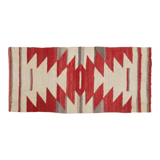 Early 20th Century Zabihi Collection American Navajo Blanket - 1'4" x 3'1" For Sale