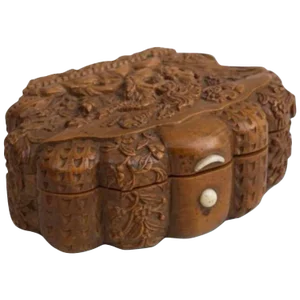 Mid 19th Century Antique French Carved Snuff Box