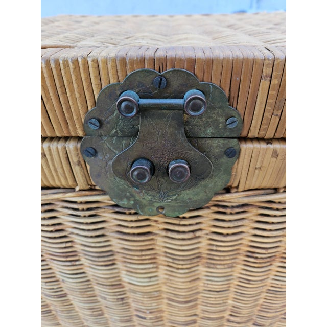 1970s 1970s Woven Wicker Asian Style Box - a Pair For Sale - Image 5 of 12